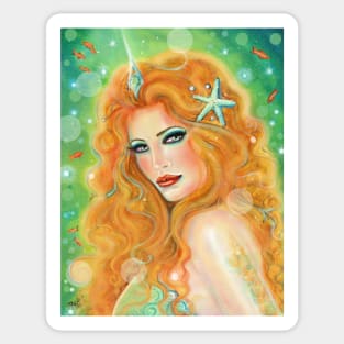 Fire and Ice mermaid by Renee Lavoie Sticker